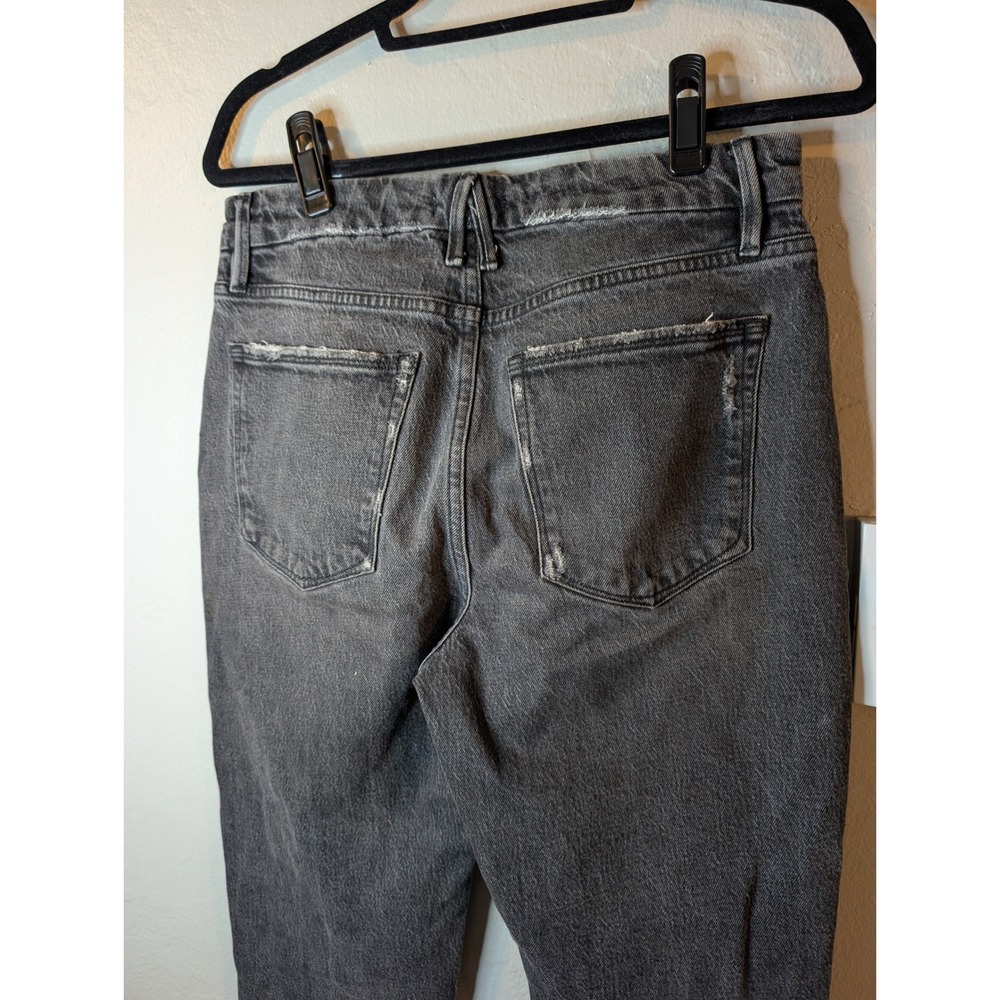 Good American Black Faded‎ Straight Leg Denim womens size 4 - Picture 4 of 10